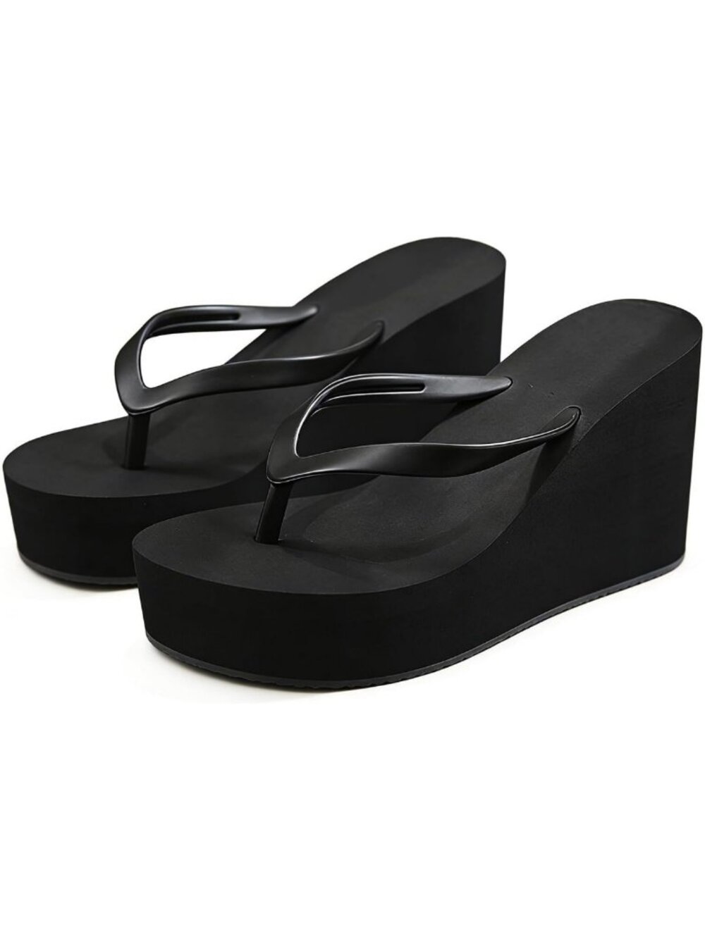 Comfortable Wedge Flip Flops for Women - Casual Open Toe Platform Sandals